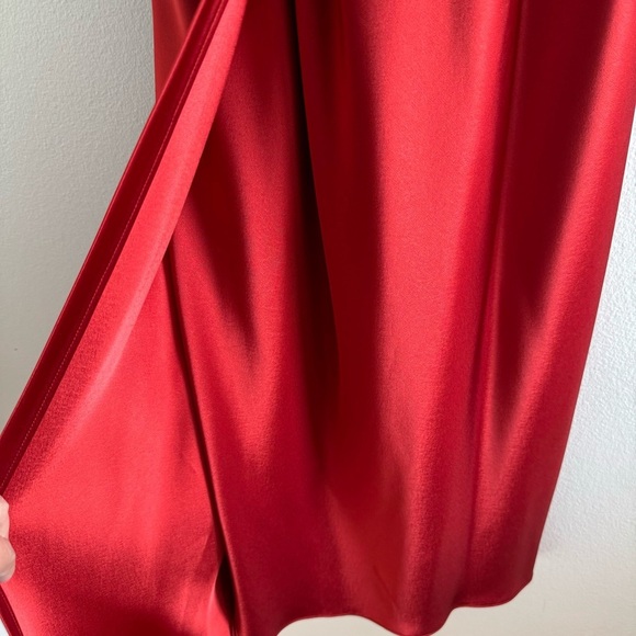 Alexander Wang Red Satin Midi Dress Size 8 - Picture 10 of 12